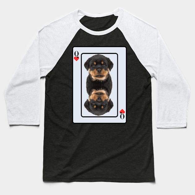 Rottweiler Puppy Baseball T-Shirt by HighwayForSouls